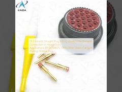 19 Contacts Straight Plug MIL-C-26482 II for Durable Connection in Heavy Duty Applications.MS3476W25-19PN.Olive Green Camium Plating,19 Male Pins.