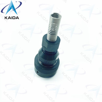 RJ45 USB Circular Connectors Spring Backshell Network Port Connector Black Anodized