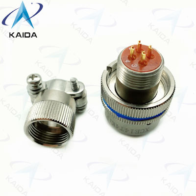 4 Contacts Plug Circular Electrical Connector Electroless Nickel Round Wire Connectors
