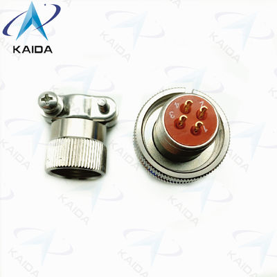 4 Contacts Plug Circular Electrical Connector Electroless Nickel Round Wire Connectors