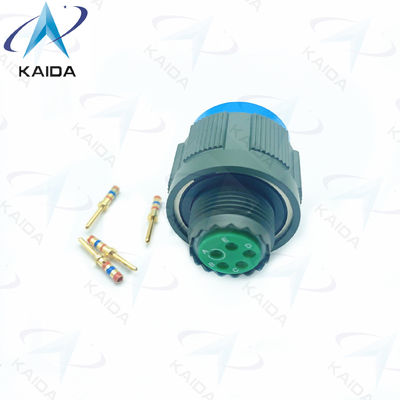 5-Male Contact Gold Crimp Plug Connector Threaded in Olive Green Cadmium Finish D38999/26WB05PN 8D Series