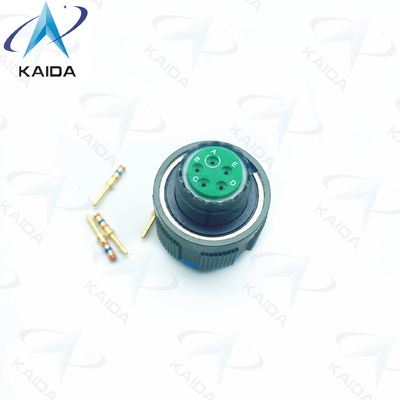 5-Male Contact Gold Crimp Plug Connector Threaded in Olive Green Cadmium Finish D38999/26WB05PN 8D Series