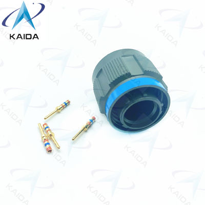 5-Male Contact Gold Crimp Plug Connector Threaded in Olive Green Cadmium Finish D38999/26WB05PN 8D Series