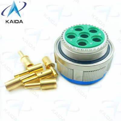 Gold Copper Alloy Threaded Plug MIL-DTL-38999 Series 3 Connector with 500V Voltage Rating.D38999/26FH06PN.8D Series.