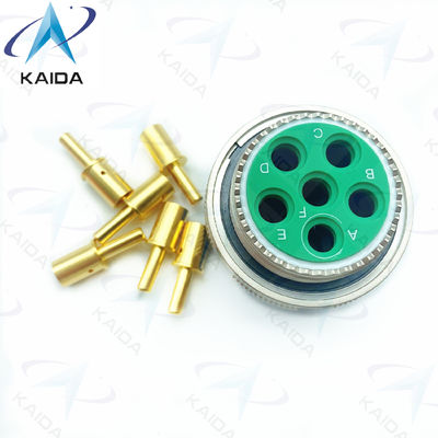 Gold Copper Alloy Threaded Plug MIL-DTL-38999 Series 3 Connector with 500V Voltage Rating.D38999/26FH06PN.8D Series.