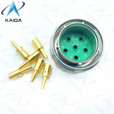 Gold Copper Alloy Threaded Plug MIL-DTL-38999 Series 3 Connector with 500V Voltage Rating.D38999/26FH06PN.8D Series.