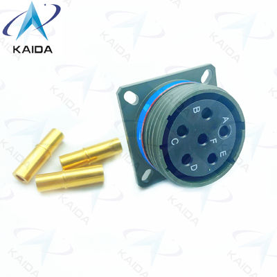 Crimp Copper Alloy Receptacle Connector 6 Contacts Gold Finish MIL-DTL-38999 Series 3.D38999/20WH06SA.8D Series