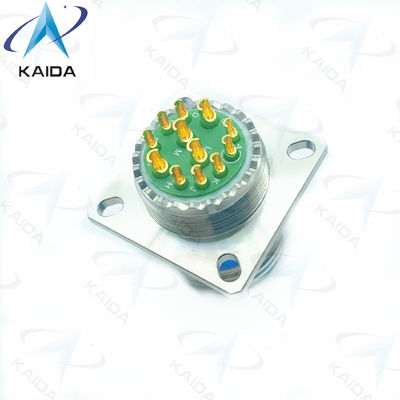 Threaded 12-Contact Gold Finish Receptacle Connector for 500V Solder Copper Alloy D38999/20KD97PN-H Stainless Steel
