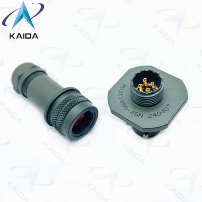Aluminum Alloy Miniature Connector With 4 Solder Contacts Olive Green Cadmium Finish MS3114M8-4SN Hermetic Backshell