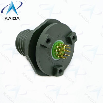 8D Series  500 Cycles Receptacle Short PCB Tail. 8D8711C11W35PN Olive Green Cadmium.Double Flange Jam Nut Receptale