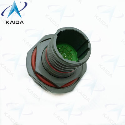 8D Series  500 Cycles Receptacle Short PCB Tail. 8D8711C11W35PN Olive Green Cadmium.Double Flange Jam Nut Receptale