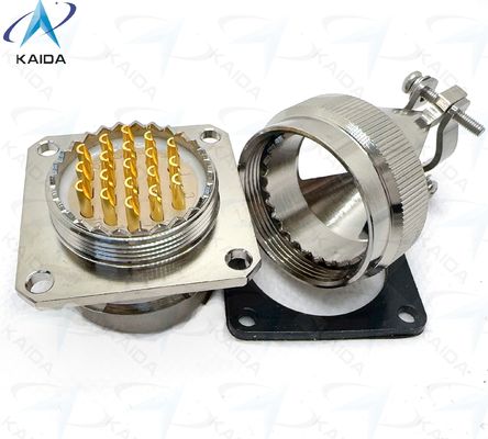 19 Shell Size Receptacle With Straight Clamp Back Shell Durable Electroless Nickel Connector YPM4-19-2J2 Receptacle With Straight Clamp Back Shell