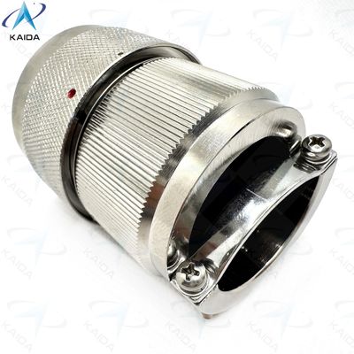 Electroless Nickel Shell Circular Electrical Connector 100A Current Rating For Heavy Duty Machinery.Designed  As Push-pull Locking Mechanism Rain-proof Dust-proof And Shielding Shell