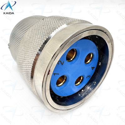 Electroless Nickel Shell Circular Electrical Connector 100A Current Rating For Heavy Duty Machinery.Designed  As Push-pull Locking Mechanism Rain-proof Dust-proof And Shielding Shell