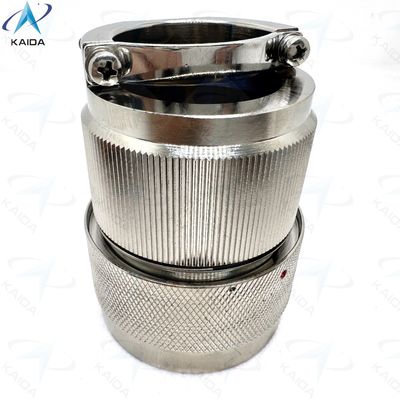 Electroless Nickel Shell Circular Electrical Connector 100A Current Rating For Heavy Duty Machinery.Designed  As Push-pull Locking Mechanism Rain-proof Dust-proof And Shielding Shell