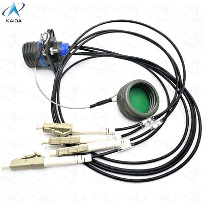 Panel Mount Optical Fiber Connectors With Female Connector Mounting Expanded Beam Fiber Optic Connector J599E8/20MWC04N