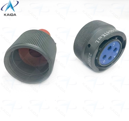 Secure and Durable Circular Electrical Connector -55C To 125C for Industrial Applications,Y50EX-1404TK02L  ,Y50EX Series Plug with Straight Cable Clamp,Olive Drab Anodized