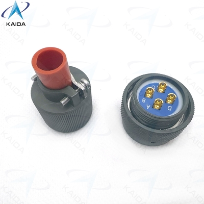 Secure and Durable Circular Electrical Connector -55C To 125C for Industrial Applications,Y50EX-1404TK02L  ,Y50EX Series Plug with Straight Cable Clamp,Olive Drab Anodized