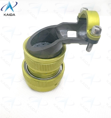 ZH23 Series Circular Electrical Connector Anodized Aluminum Shell for Industrial Applications。ZH23-19/24P-8-B with Elbow Cable Clamp.