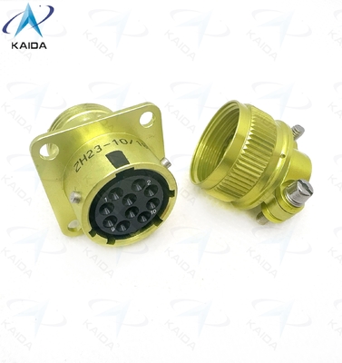 ZH23-10/18P-2-B Circular Electrical Connector with Temperature Range -55C To 125C.Straight Cable Clamp, Anodized Aluminum