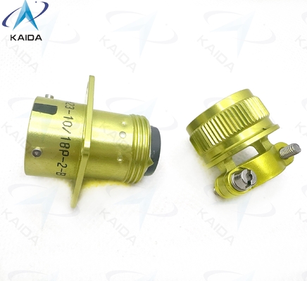 ZH23-10/18P-2-B Circular Electrical Connector with Temperature Range -55C To 125C.Straight Cable Clamp, Anodized Aluminum