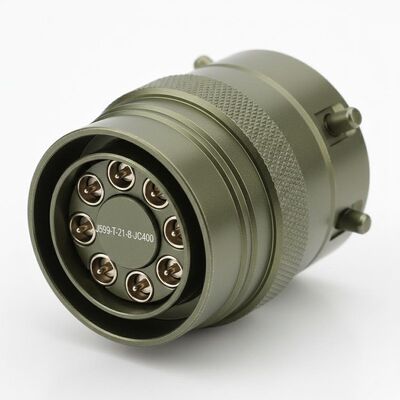 Aluminum MIL DTL 38999 Custom Circular Connector  with 8 Pins Applicable For RF contacts.J599-T-21-8-JC400