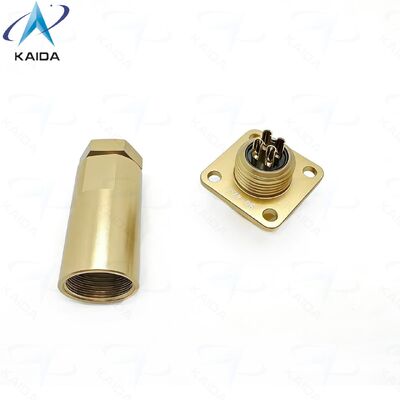 Square Flange Receptacle PC-4ZJ Connector  PC Series Russian Standard Connector.PC4ZB. Aluminum Alloy, Chromated Finish