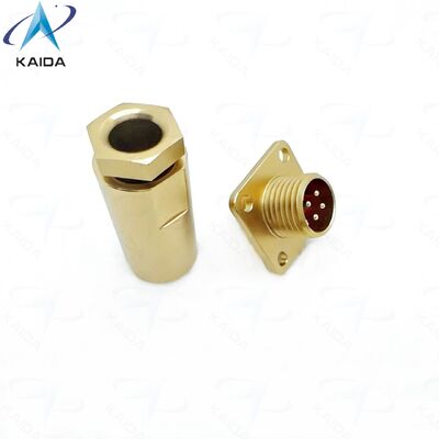 Square Flange Receptacle PC-4ZJ Connector  PC Series Russian Standard Connector.PC4ZB. Aluminum Alloy, Chromated Finish