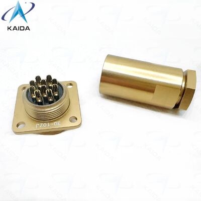 PC Series Russian Standard Connector PC-10ZJ 10 Contacts Square Flange Receptacle.Aluminum Alloy, Chromated Finish.PC-10ZB.
