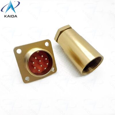 PC Series Russian Standard Connector PC-10ZJ 10 Contacts Square Flange Receptacle.Aluminum Alloy, Chromated Finish.PC-10ZB.