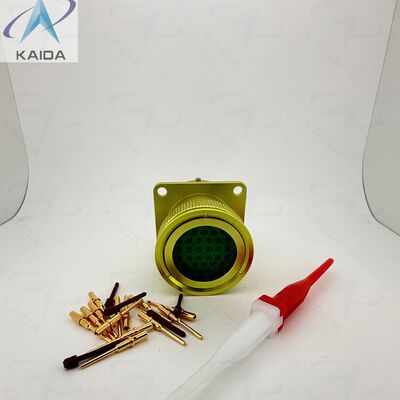 Crimp Contact Type ZH23-32/27B-1-B Bayonet Coupling Connector.ZH23-32/27B-1-B.Aluminum with Anodized Yellow Plating