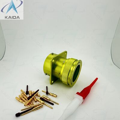 Crimp Contact Type ZH23-32/27B-1-B Bayonet Coupling Connector.ZH23-32/27B-1-B.Aluminum with Anodized Yellow Plating